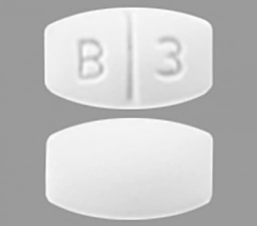 Pill Finder: B 3 White Elliptical / Oval - Medicine.com